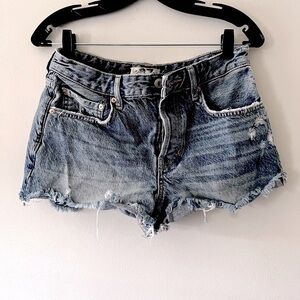 Free People We The Free Cut Off Denim Shorts size 27 Blue
